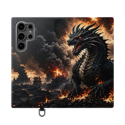 Ashen Dominion™ Flip Case for Samsung Galaxy | Premium Vegan Leather Wallet Case