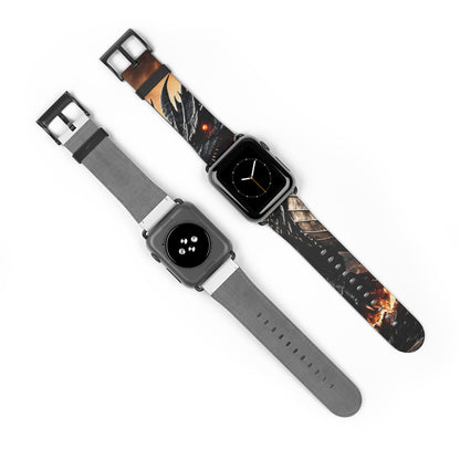 Ashen Dominion™ Apple Watch Band | Dragon Faux Leather Watch Strap