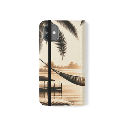 Island Serenity™ Faux Leather Flip Wallet Case for iPhone