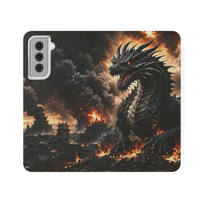 Ashen Dominion™ Flip Case for Samsung Galaxy | Premium Vegan Leather Wallet Case