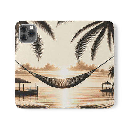 Island Serenity™ Faux Leather Flip Wallet Case for iPhone