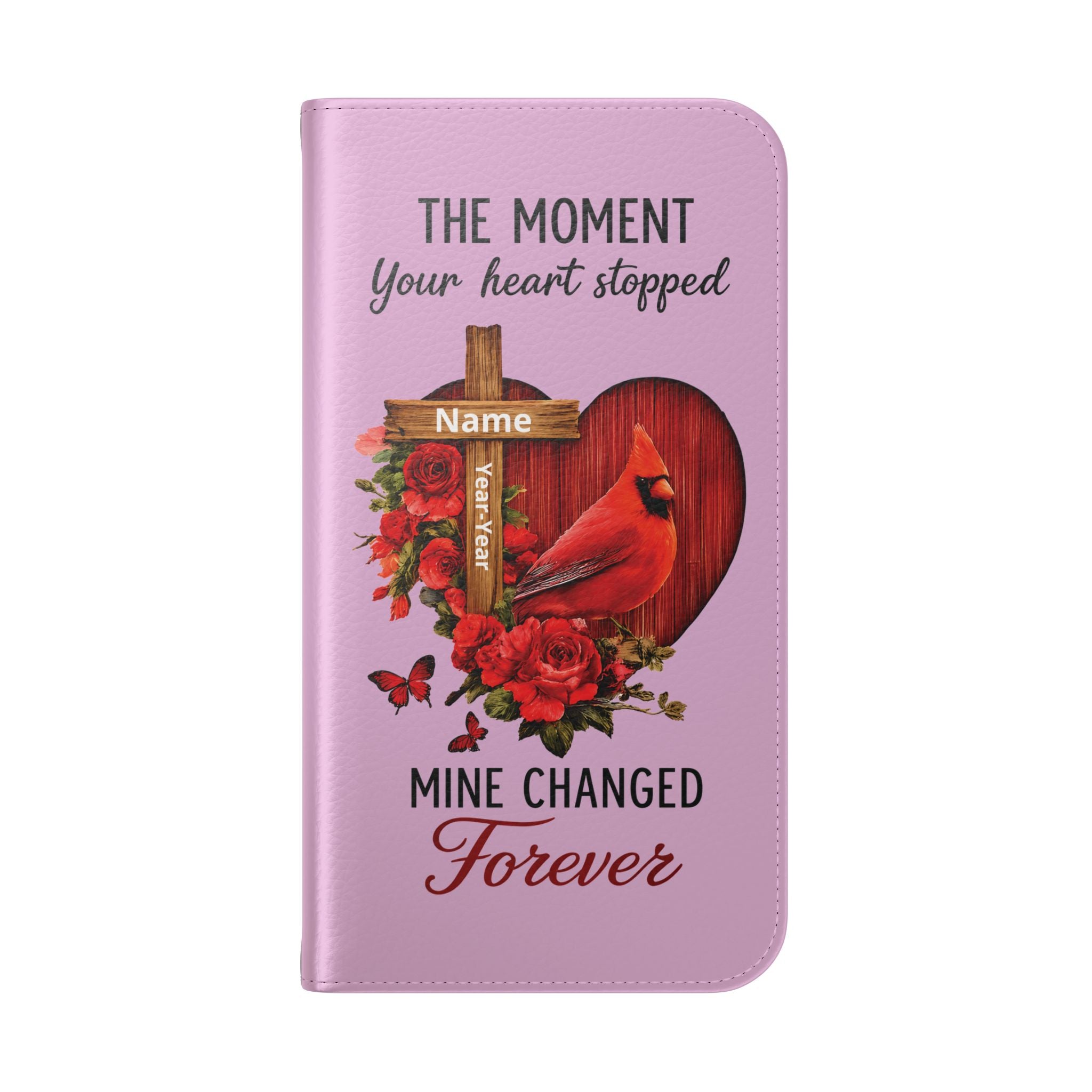 Cardinal's Promise™ Personalized Memorial Flip Wallet Case for iPhone 11-17 Series