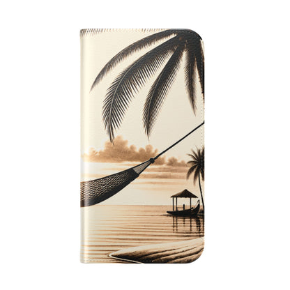 Island Serenity™ Faux Leather Flip Wallet Case for iPhone