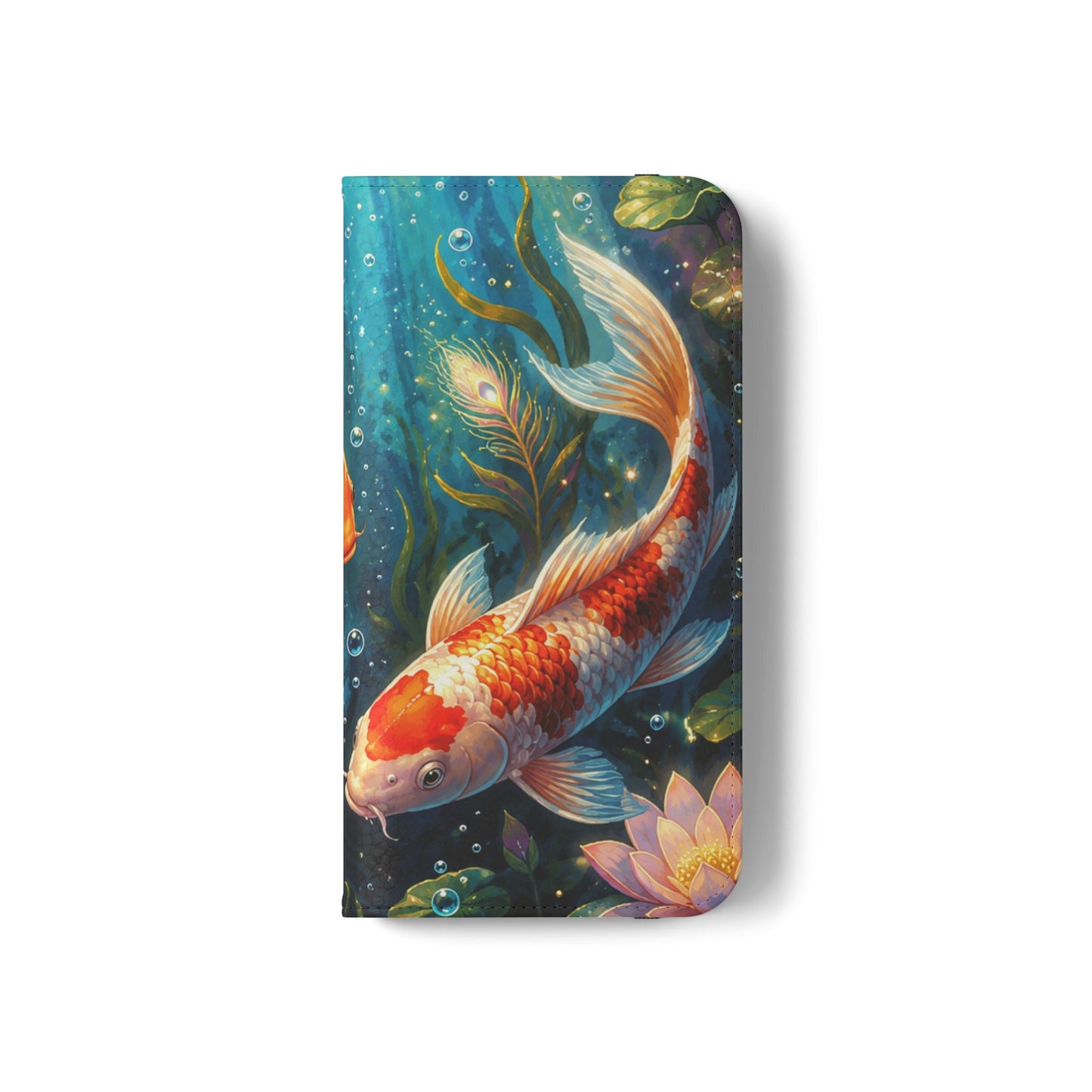 Koi Serenity™ Premium Leather Flip Wallet Case for iPhone