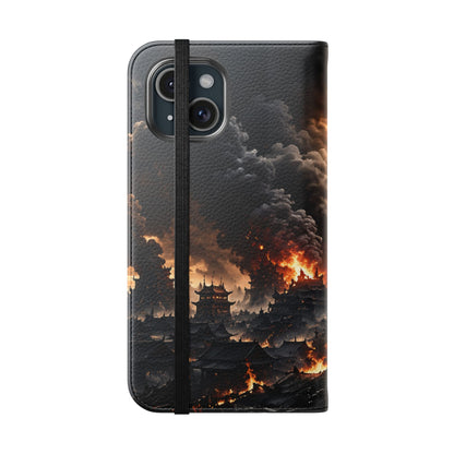 Ashen Dominion™ Flip Case for iPhone | Premium Vegan Leather Wallet Case