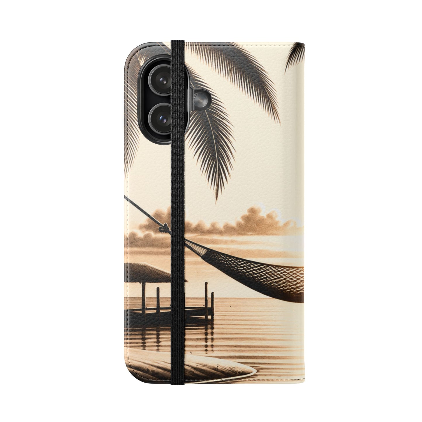 Island Serenity™ Faux Leather Flip Wallet Case for iPhone