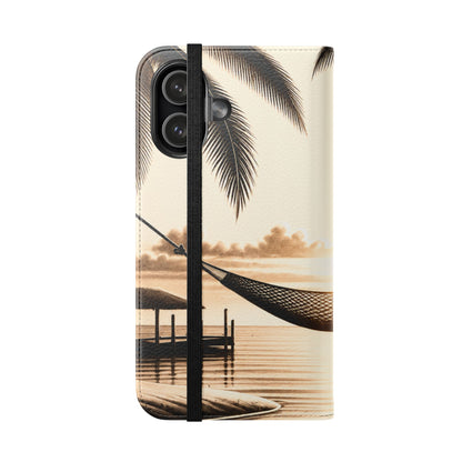 Island Serenity™ Faux Leather Flip Wallet Case for iPhone