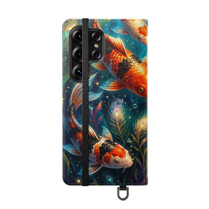 Koi Serenity™ Premium Leather Flip Wallet Case for Samsung Galaxy
