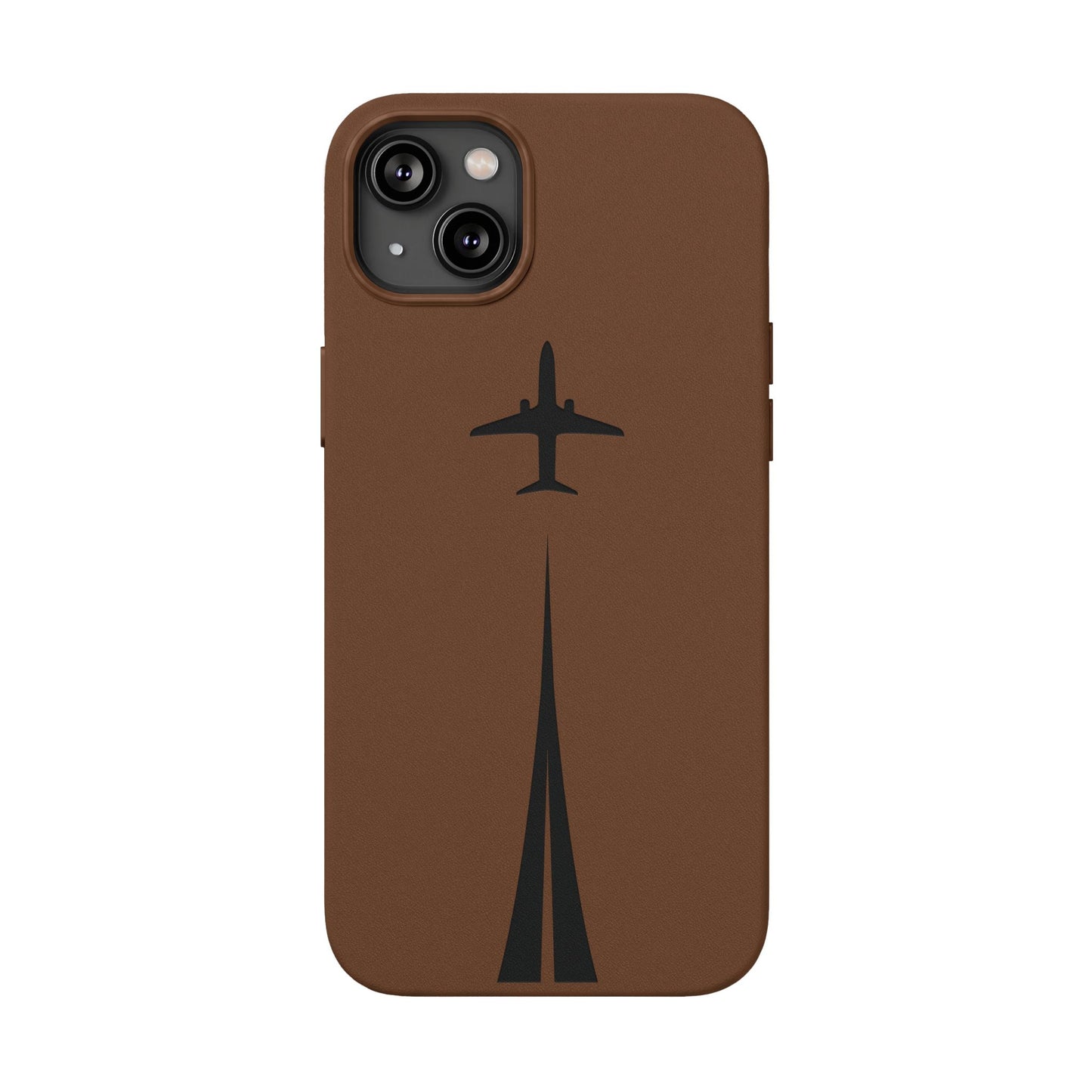 Étui en cuir PU gravé Take Off™ pour iPhone