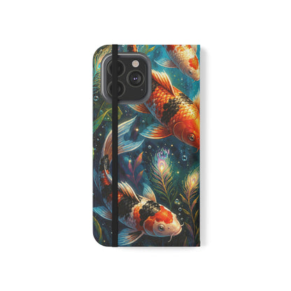 Koi Serenity™ Premium Leather Flip Wallet Case for iPhone