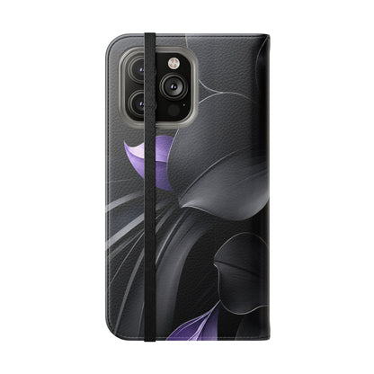 Midnight Lavender™ Flip Case for iPhone | Premium Vegan Leather Wallet Case