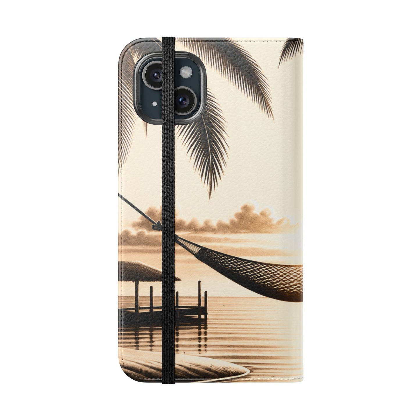 Island Serenity™ Faux Leather Flip Wallet Case for iPhone