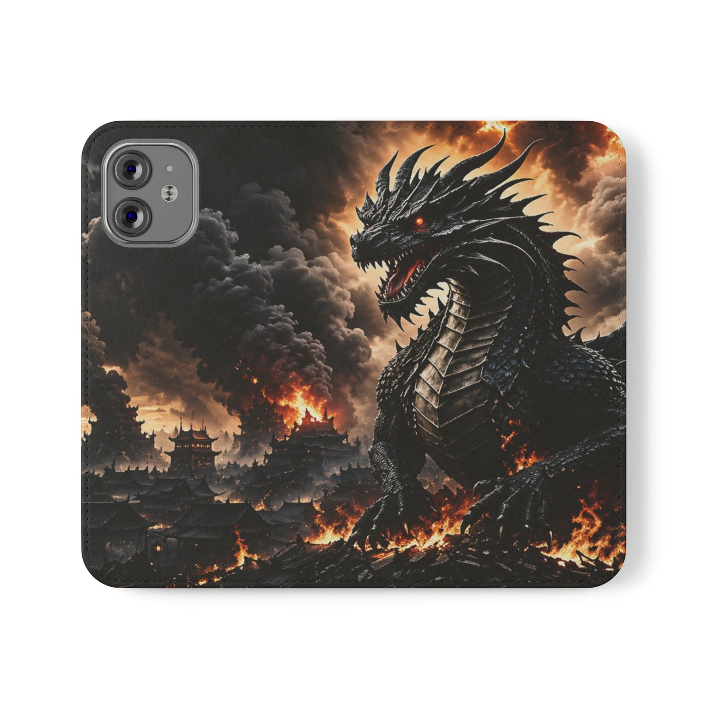 Ashen Dominion™ Flip Case for iPhone | Premium Vegan Leather Wallet Case
