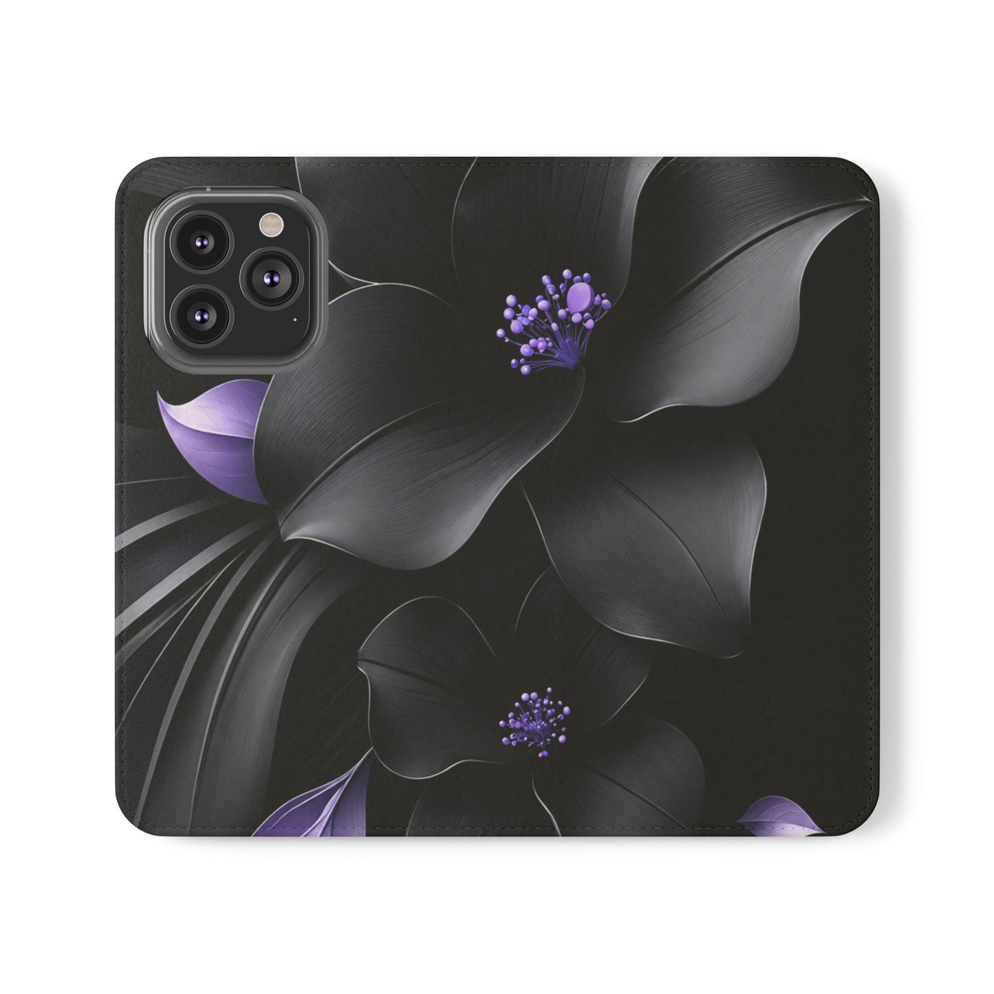 Midnight Lavender™ Flip Case for iPhone | Premium Vegan Leather Wallet Case