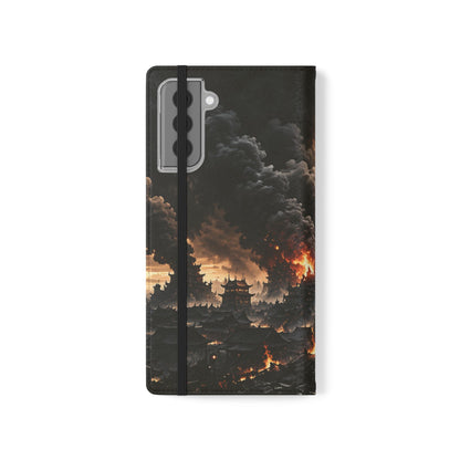 Ashen Dominion™ Flip Case for Samsung Galaxy | Premium Vegan Leather Wallet Case