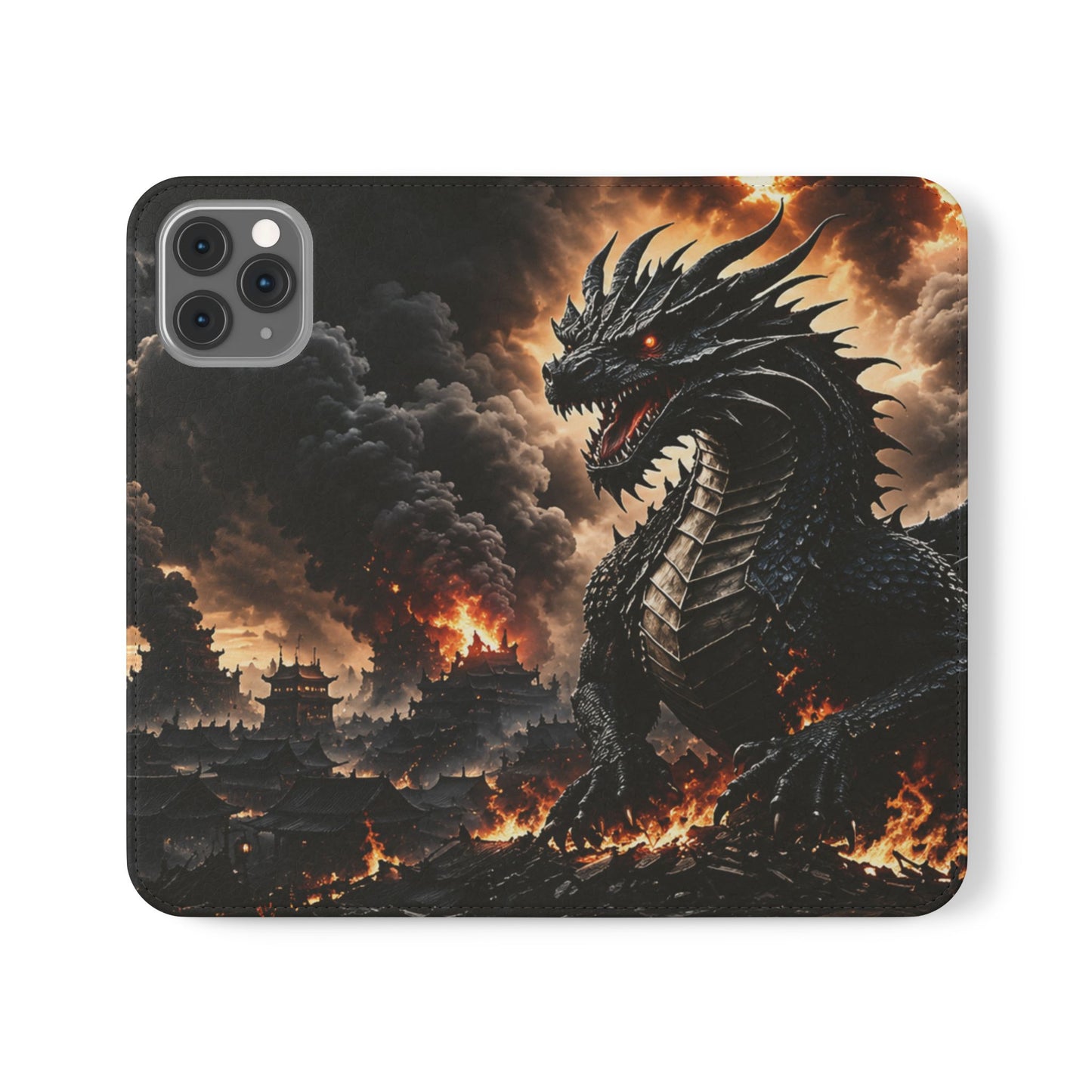Ashen Dominion™ Flip Case for iPhone | Premium Vegan Leather Wallet Case