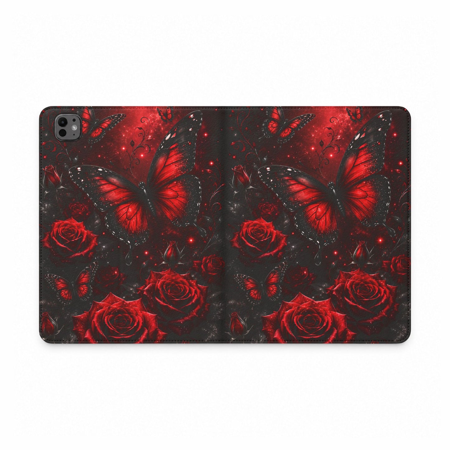 Crimson Metamorphosis™ Tablet Folio Case for iPad | Premium Vegan Leather Protective Cover