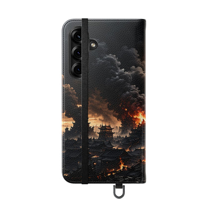 Ashen Dominion™ Flip Case for Samsung Galaxy | Premium Vegan Leather Wallet Case
