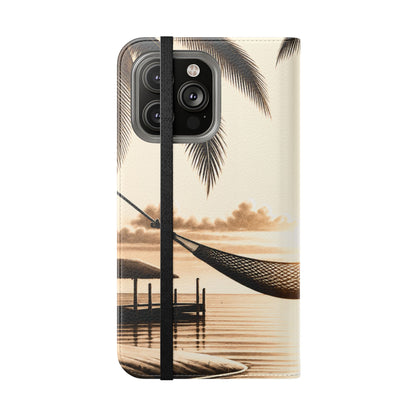 Island Serenity™ Faux Leather Flip Wallet Case for iPhone