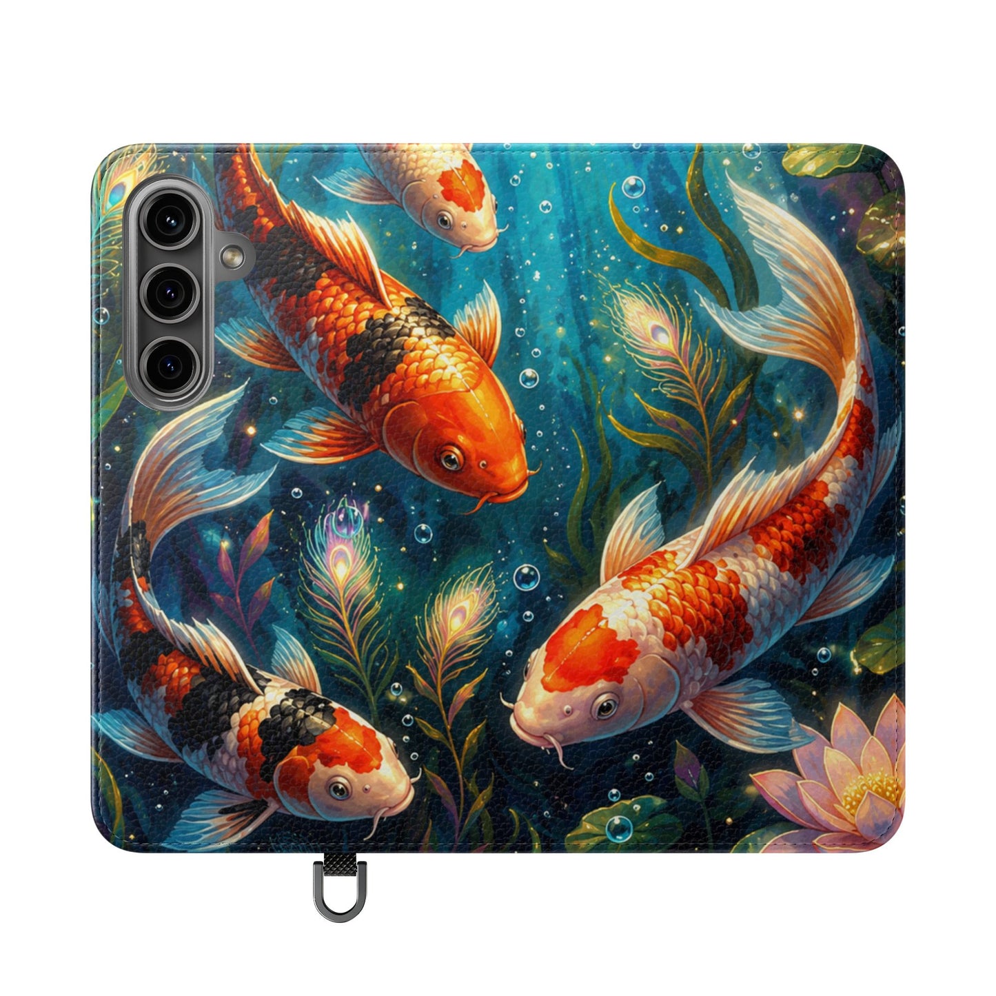 Koi Serenity™ Premium Leather Flip Wallet Case for Samsung Galaxy