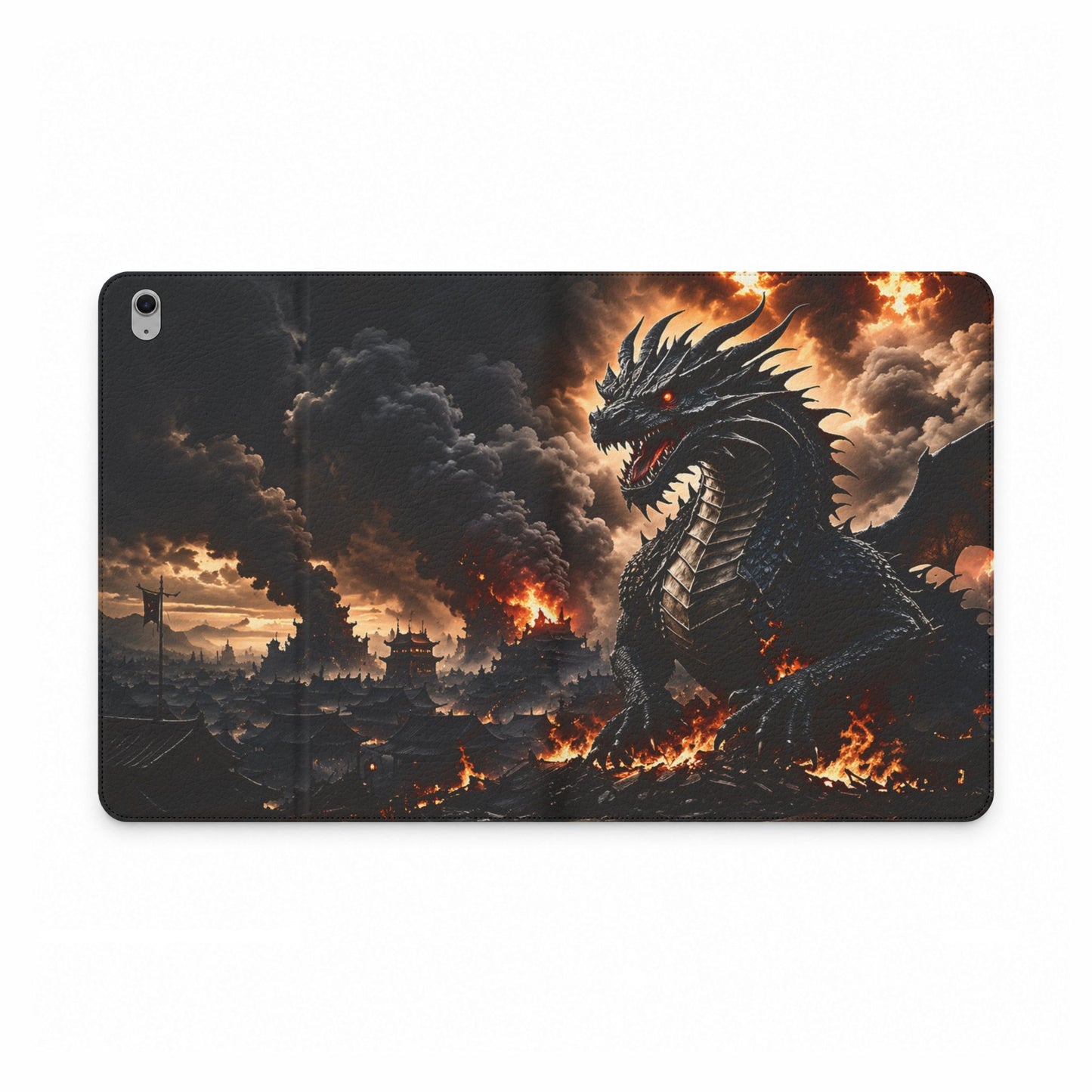 Ashen Dominion™ Tablet Folio Case for iPad | Premium Vegan Leather Stand Case