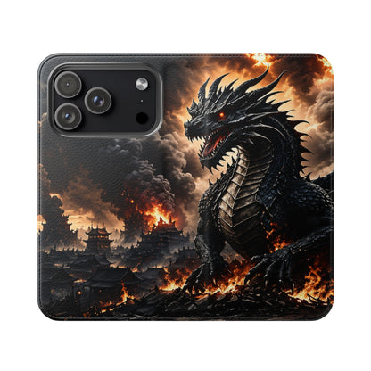 Ashen Dominion™ Flip Case for iPhone | Premium Vegan Leather Wallet Case
