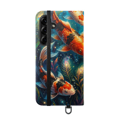 Koi Serenity™ Premium Leather Flip Wallet Case for Samsung Galaxy