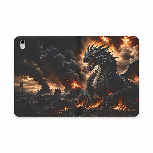 Ashen Dominion™ Tablet Folio Case for iPad | Premium Vegan Leather Stand Case