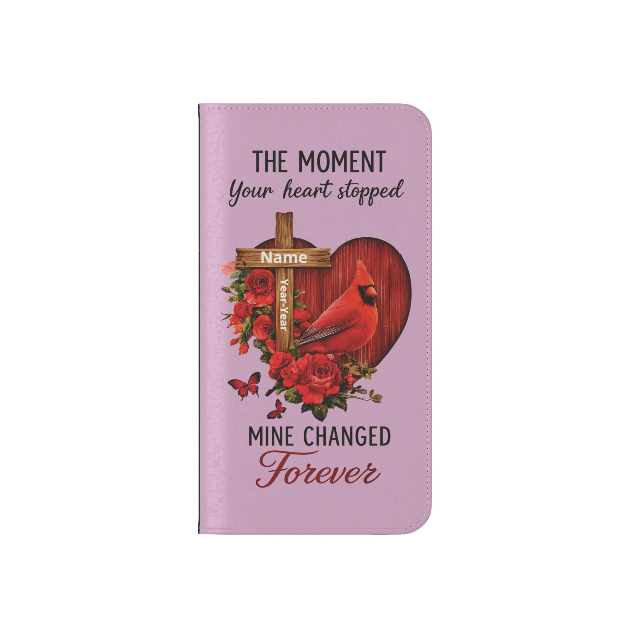Cardinal's Promise™ Personalized Memorial Flip Wallet Case for iPhone 11-17 Series