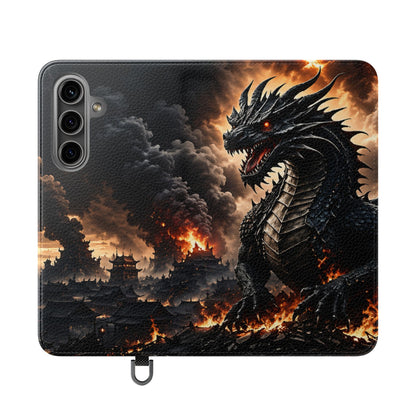 Ashen Dominion™ Flip Case for Samsung Galaxy | Premium Vegan Leather Wallet Case