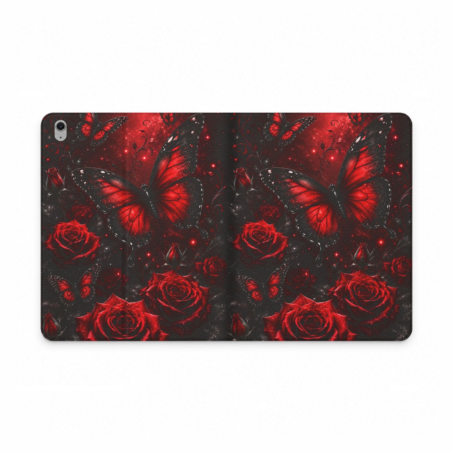 Crimson Metamorphosis™ Tablet Folio Case for iPad | Premium Vegan Leather Protective Cover