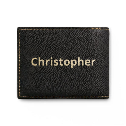 Personalized Take Off™ RFID Bi-Fold Wallet with Flip-Up ID Holder | Custom Engraved Travel Wallet