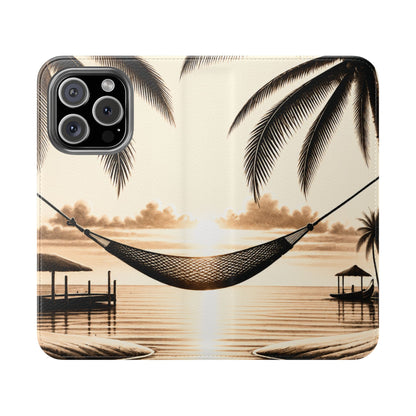 Island Serenity™ Faux Leather Flip Wallet Case for iPhone