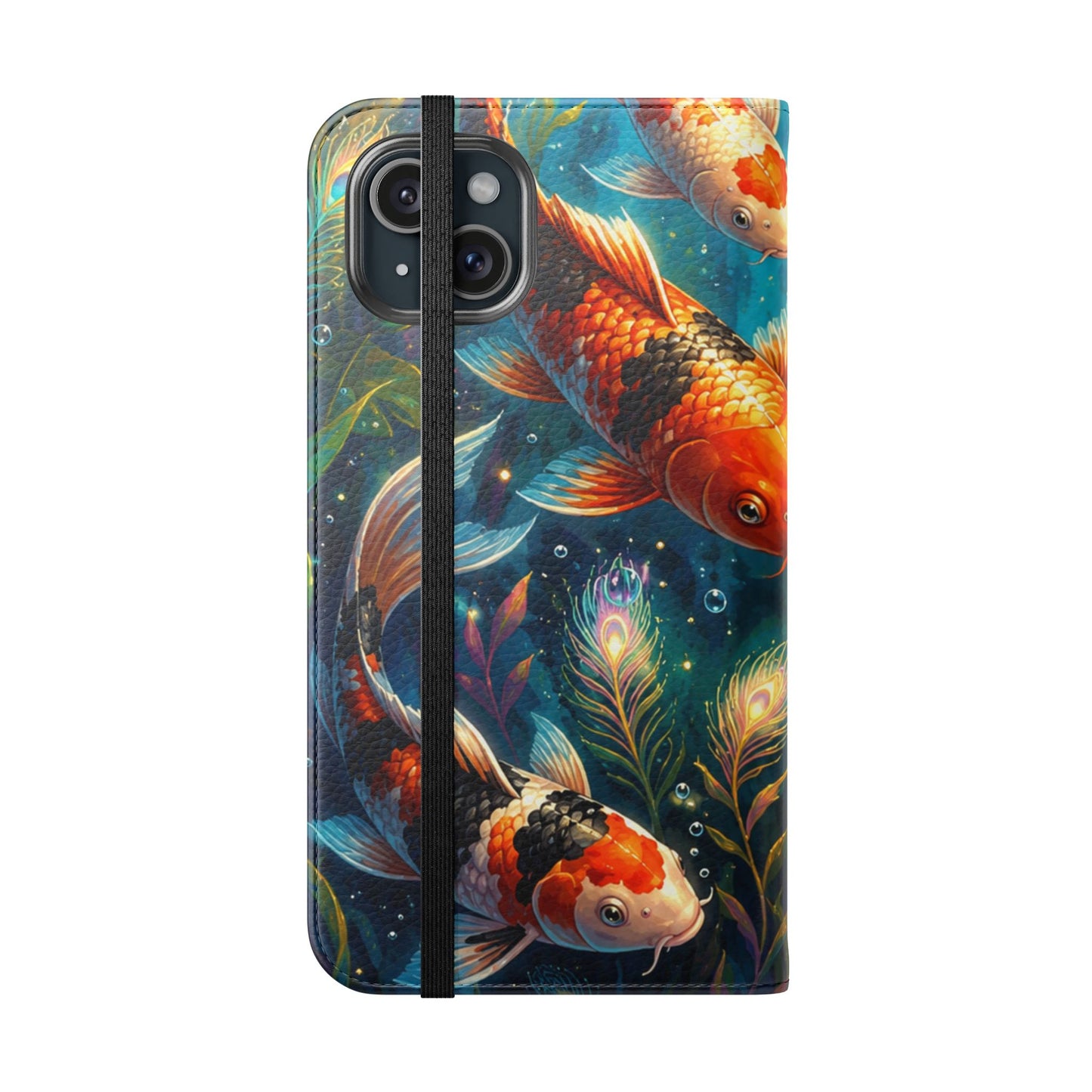 Koi Serenity™ Premium Leather Flip Wallet Case for iPhone