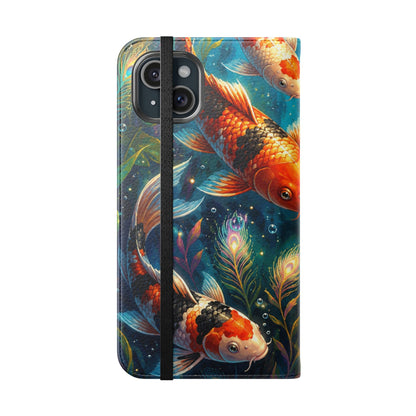 Koi Serenity™ Premium Leather Flip Wallet Case for iPhone