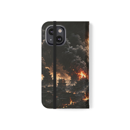 Ashen Dominion™ Flip Case for iPhone | Premium Vegan Leather Wallet Case