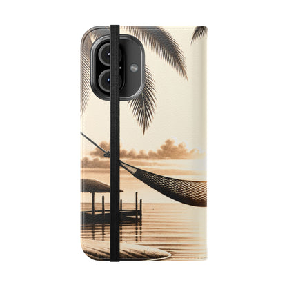 Island Serenity™ Faux Leather Flip Wallet Case for iPhone