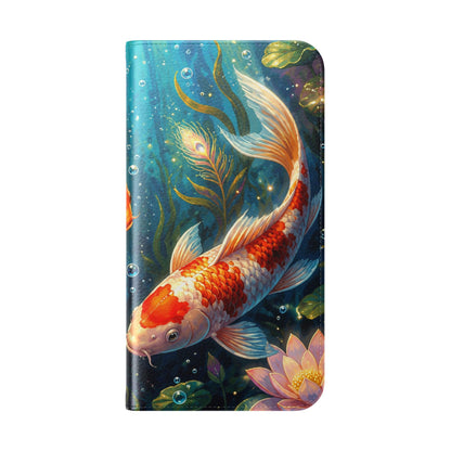 Koi Serenity™ Premium Leather Flip Wallet Case for iPhone