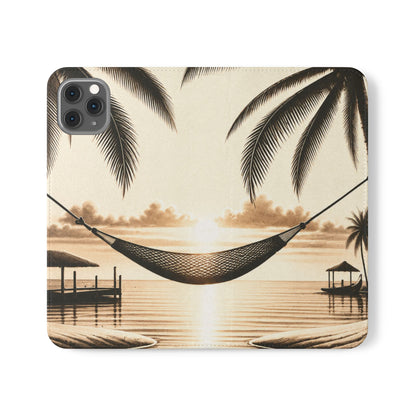 Island Serenity™ Faux Leather Flip Wallet Case for iPhone