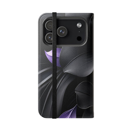 Midnight Lavender™ Flip Case for iPhone | Premium Vegan Leather Wallet Case