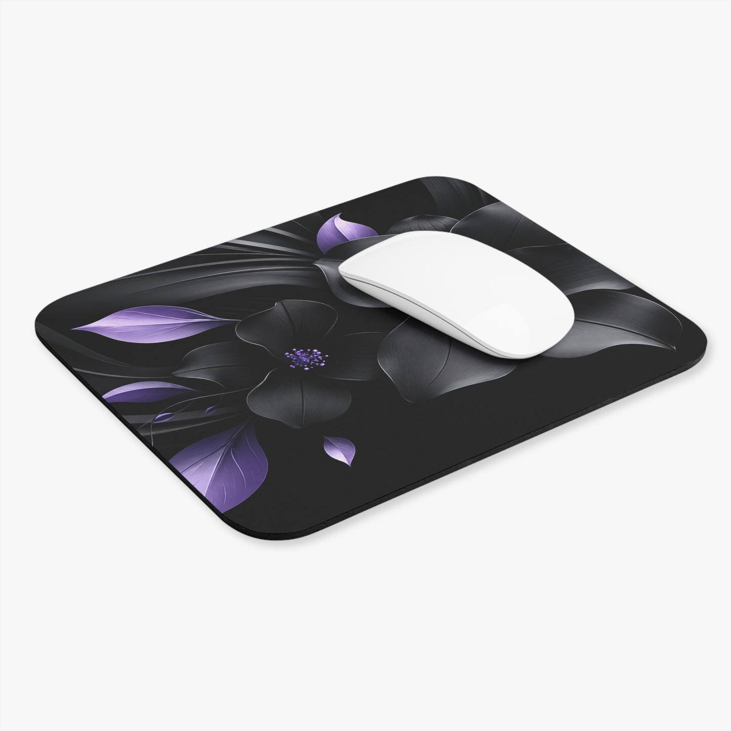 Midnight Lavender™ Rectangle Mouse Pad | Floral Gaming & Office Mouse Pad