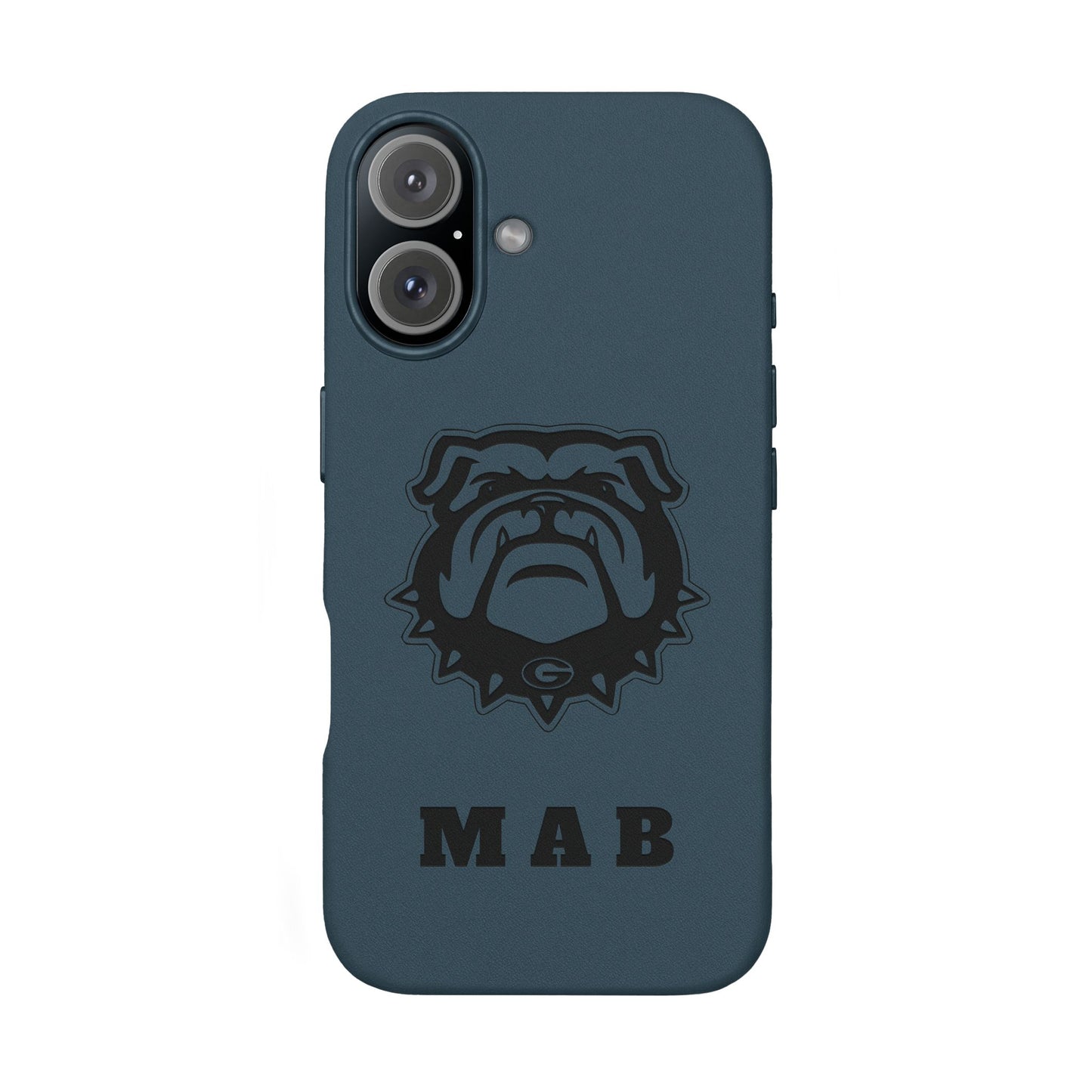 Personalized Georgia Bulldog™ Monogram Engraved PU Leather Phone Case | Custom Initials