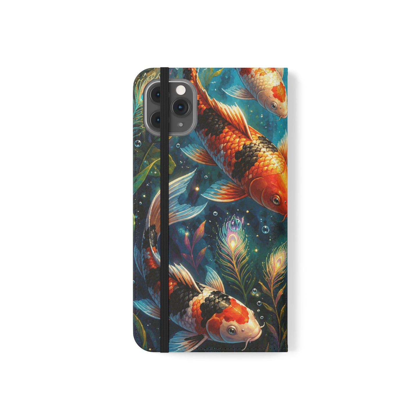 Koi Serenity™ Premium Leather Flip Wallet Case for iPhone