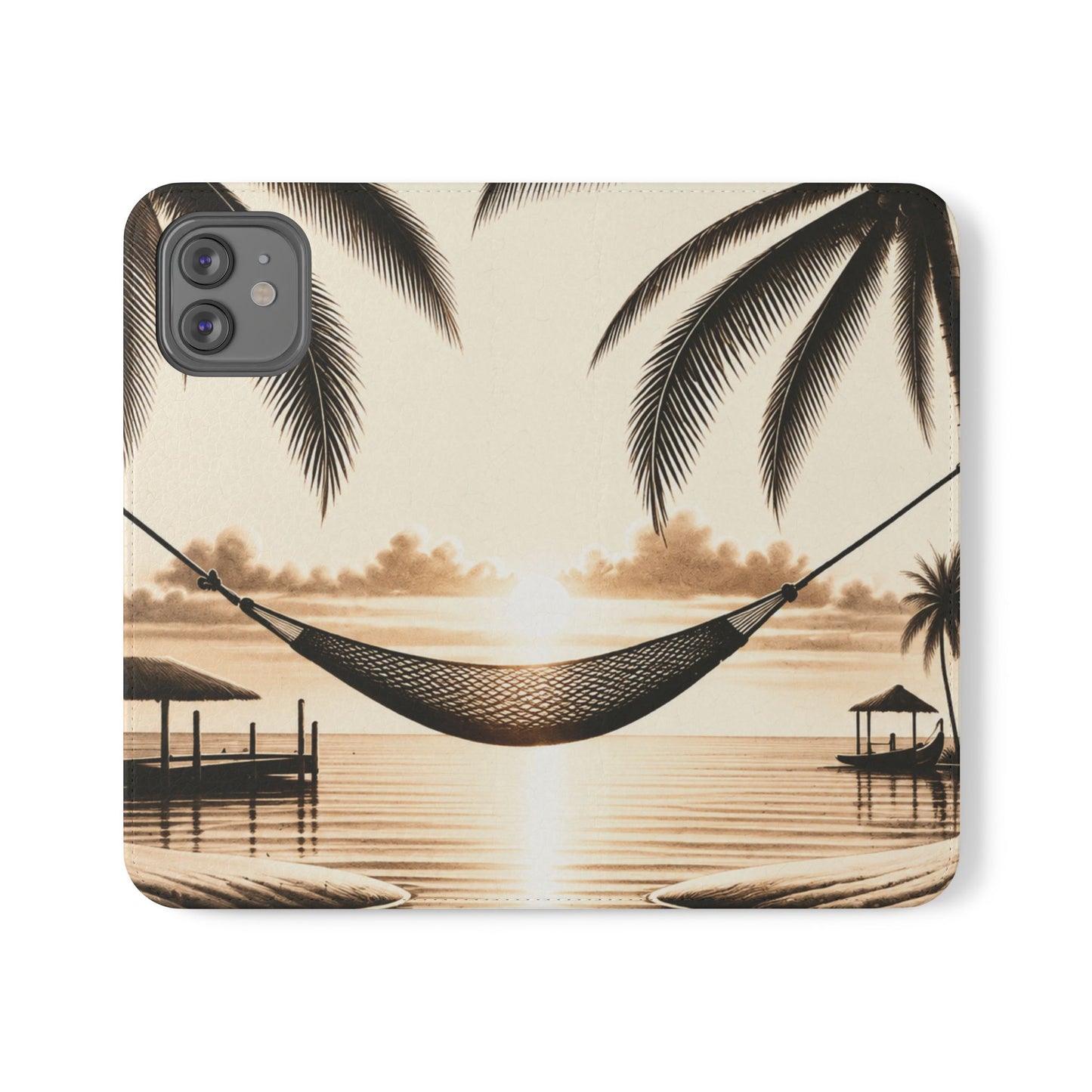 Island Serenity™ Faux Leather Flip Wallet Case for iPhone