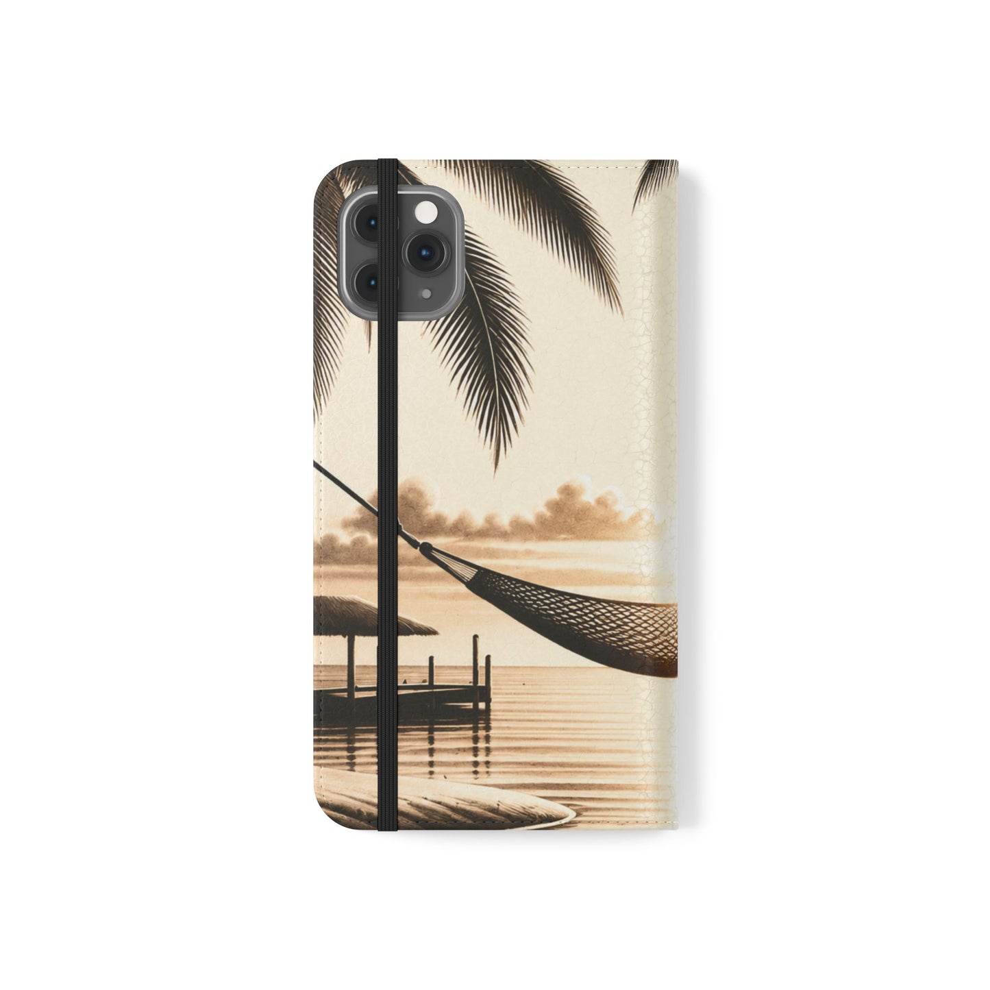 Island Serenity™ Faux Leather Flip Wallet Case for iPhone