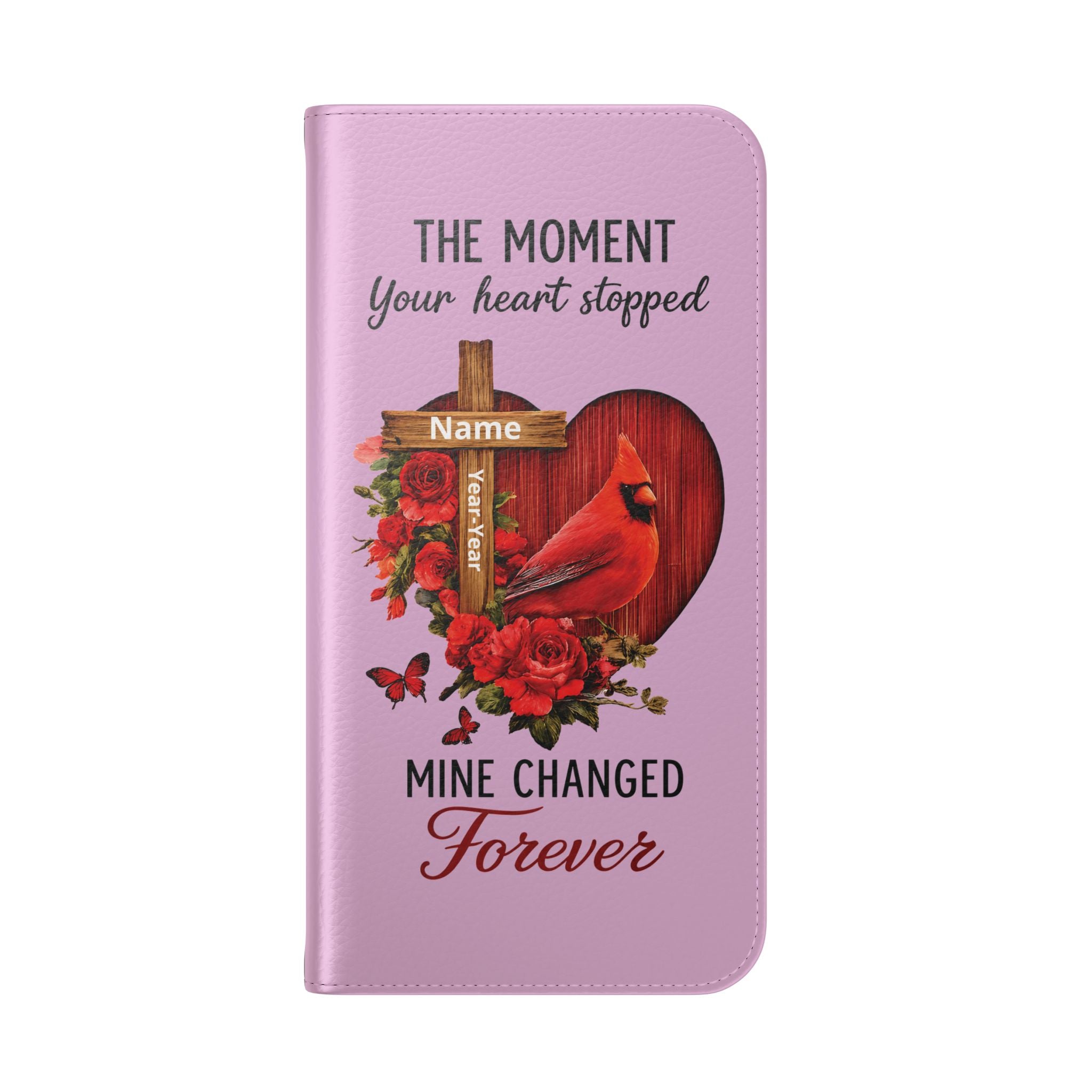 Cardinal's Promise™ Personalized Memorial Flip Wallet Case for iPhone 11-17 Series