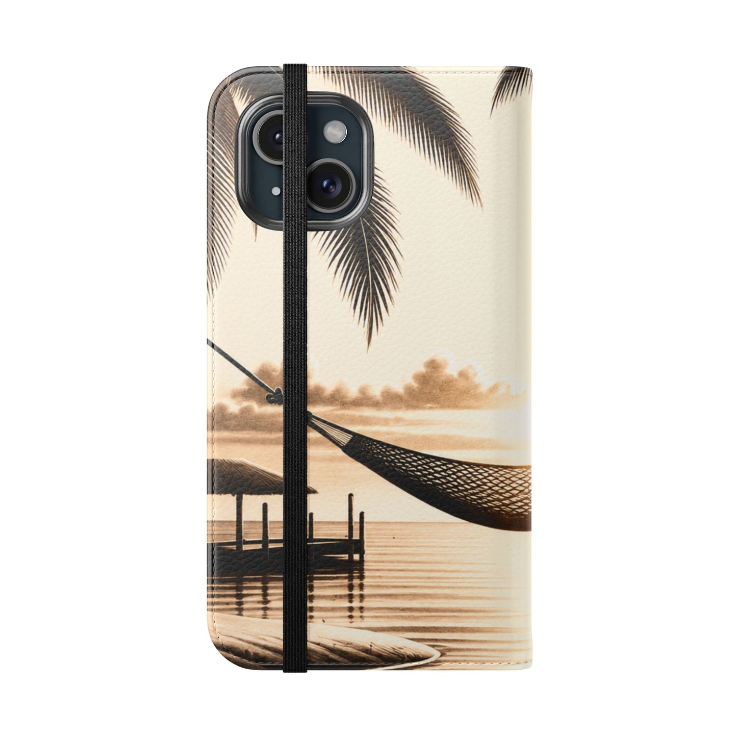 Island Serenity™ Faux Leather Flip Wallet Case for iPhone