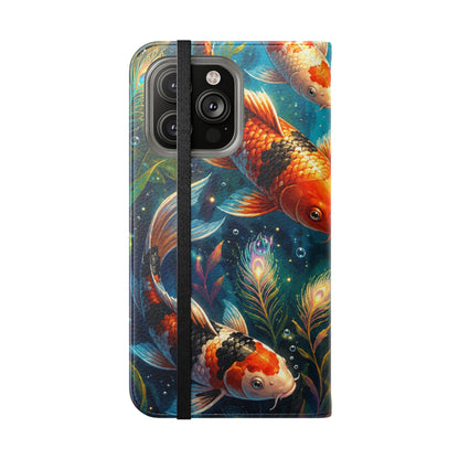 Koi Serenity™ Premium Leather Flip Wallet Case for iPhone