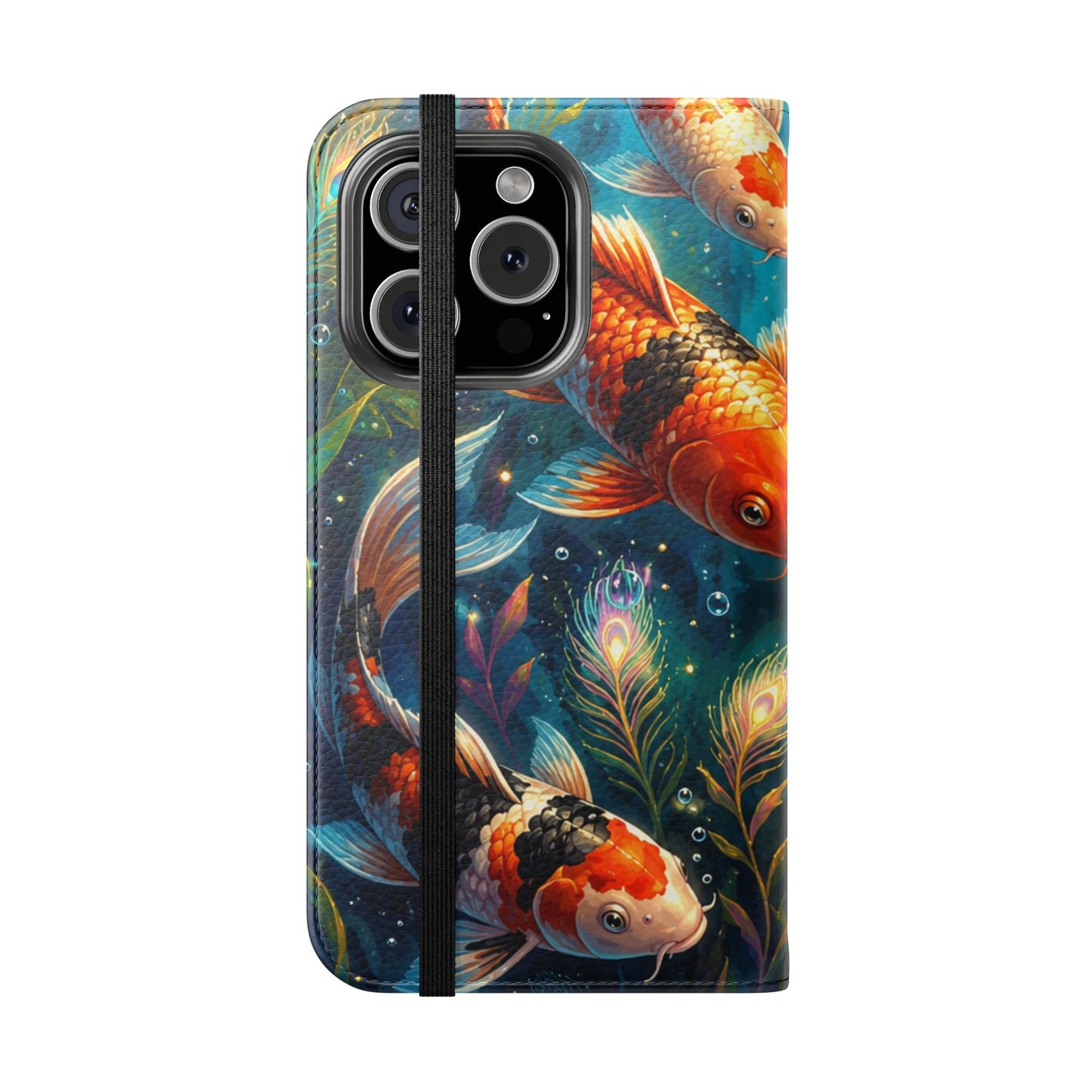 Koi Serenity™ Premium Leather Flip Wallet Case for iPhone