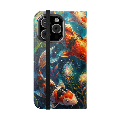 Koi Serenity™ Premium Leather Flip Wallet Case for iPhone